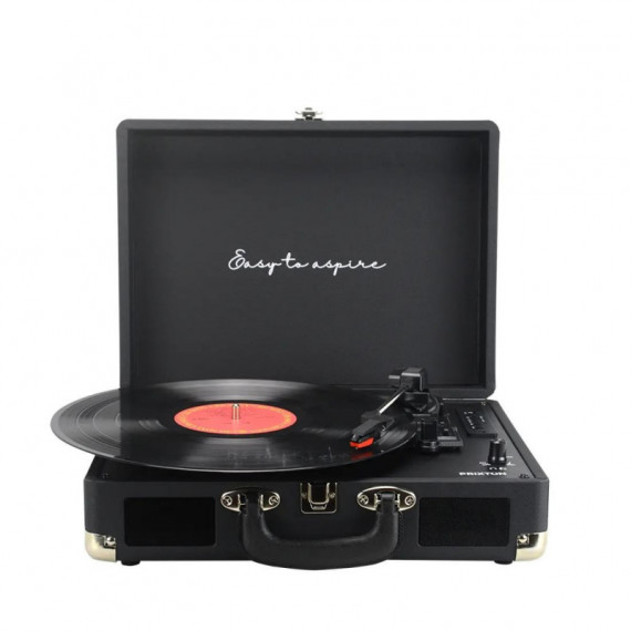 Prixton VC400 Tocadiscos Maletín con Grabación a USB, y Salids Aux y RCA Negro