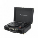 Prixton VC400 Tocadiscos Maletín con Grabación a USB, y Salids Aux y RCA Negro