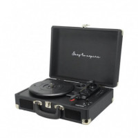 PRIXTON VC400 Tocadiscos Maletín con Grabación a Usb, y Salids Aux y Rca Negro