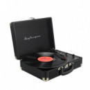 Prixton VC400 Tocadiscos Maletín con Grabación a USB, y Salids Aux y RCA Negro