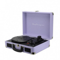 PRIXTON VC400 Tocadiscos LilacPRIXTON VC400 Tocadiscos Maletín con Grabación a Usb, y Salids Aux y Rca Lilac