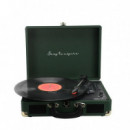 Prixton VC400 Tocadiscos Maletín con Grabación a USB, y Salids Aux y RCA Verde