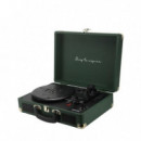 Prixton VC400 Tocadiscos Maletín con Grabación a USB, y Salids Aux y RCA Verde