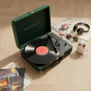 Prixton VC400 Tocadiscos Maletín con Grabación a USB, y Salids Aux y RCA Verde
