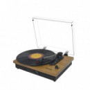 Prixton Tocadiscos TS420 Estilo Retro, Con Bluetooth y Grabación a USB