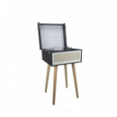 Prixton Tocadiscos Detroit Estilo Vintage, Bluetooth, Radio FM, Salida 3.5mm