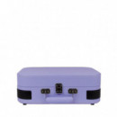 Prixton VC600 Tocadiscos con Grabación a USB, Radio FM y Salidas AUX y RCA Lila
