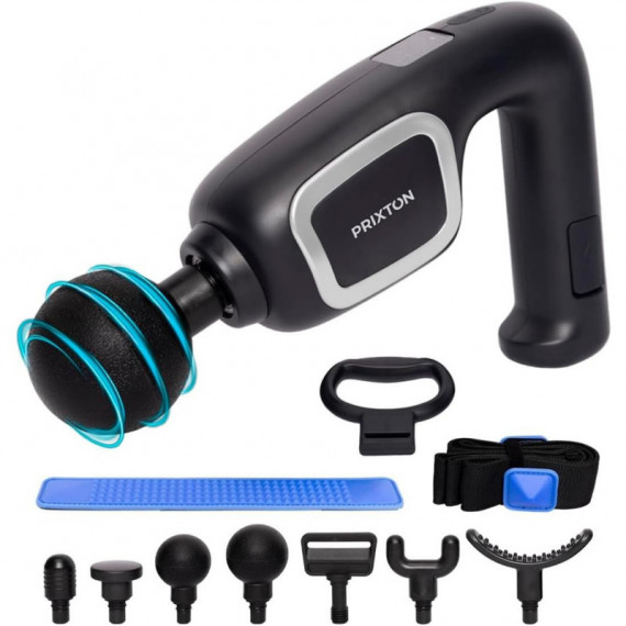 Prixton Pistola de Masaje Power Flex con 6 Velocidades, 7 Cabezales 7 2.800rpm