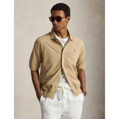 KNIT-SPORT SHIRT-SHIRT BEIGE/KHAKI