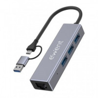 Hub EWENT Usb-c + Adaptador Usb-a