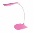 PLATINET Lampara Led de Mesa 3W Flexible Alimentacion Clavija O Pilas Rosa