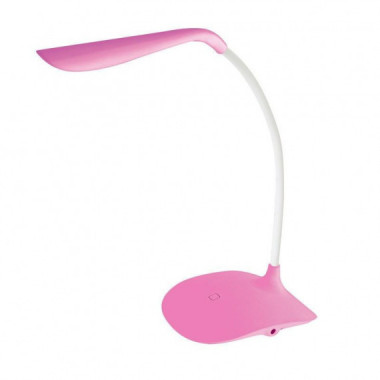 PLATINET Lampara Led de Mesa 3W Flexible Alimentacion Clavija O Pilas Rosa