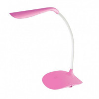 PLATINET Lampara Led de Mesa 3W Flexible Alimentacion Clavija O Pilas Rosa