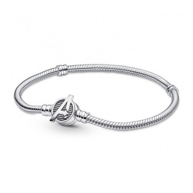Pandora Marvel Los Vengadores de Marvel Pulsera Pandora Moments en plata de ley Cadena de Serpiente Cierre Logo 590784C00