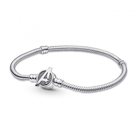 Pandora Marvel Los Vengadores de Marvel Pulsera Pandora Moments en plata de ley Cadena de Serpiente Cierre Logo 590784C00