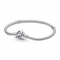 Pandora Marvel Los Vengadores de Marvel Pulsera Pandora Moments en plata de ley Cadena de Serpiente Cierre Logo 590784C00