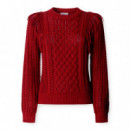 Jersey trenzado cuello redondo