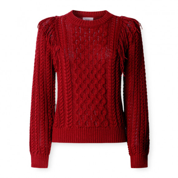 Jersey trenzado cuello redondo