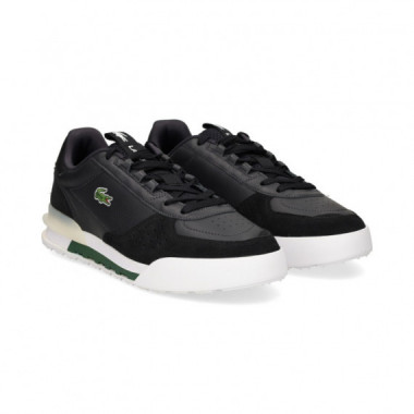 ZAPATILLA ANTE PERFORADO PIEL NEGRO