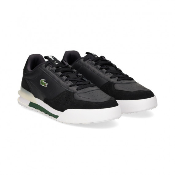 ZAPATILLA ANTE PERFORADO PIEL NEGRO