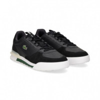 ZAPATILLA ANTE PERFORADO PIEL NEGRO