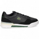 ZAPATILLA ANTE PERFORADO PIEL NEGRO