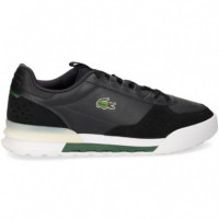 Zapatilla ante Perforado Piel Negro  LACOSTE