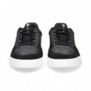 ZAPATILLA ANTE PERFORADO PIEL NEGRO
