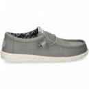 Wallabee Canvas Gris  HEY DUDE