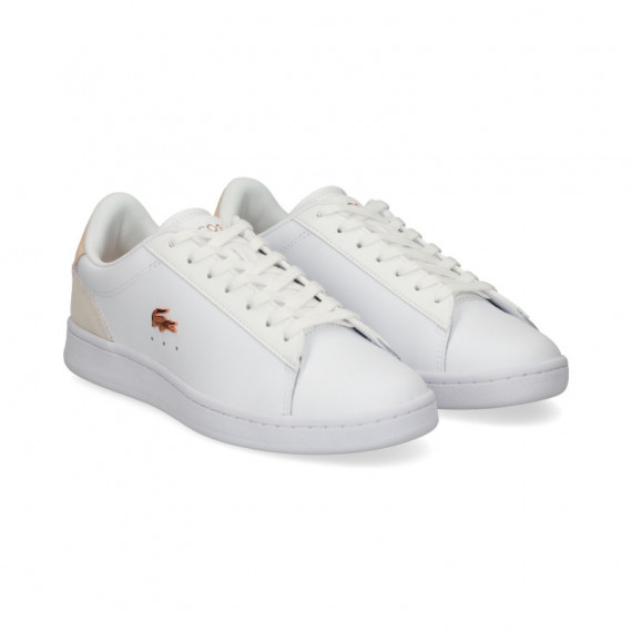ZAPATILLA LOGO ORO ROSA PIEL BLANCO