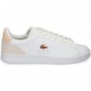 ZAPATILLA LOGO ORO ROSA PIEL BLANCO