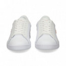 ZAPATILLA LOGO ORO ROSA PIEL BLANCO