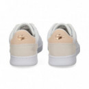 ZAPATILLA LOGO ORO ROSA PIEL BLANCO