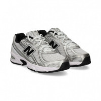Deportivo Malla Plata+blanco  NEW BALANCE