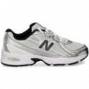 Deportivo Malla Plata+blanco  NEW BALANCE