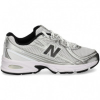 Deportivo Malla Plata+blanco  NEW BALANCE