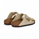 SANDALIA 2 HEBILLAS METALIZADA PERLA