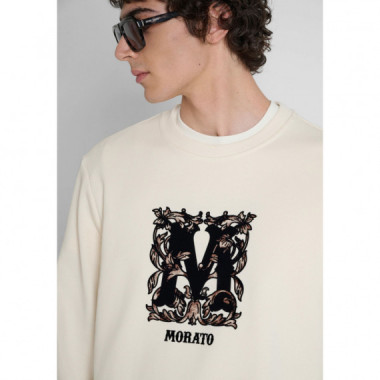 Sudadera de corte regular en algod&oacute;n interlock con estampado de Antony Morato.