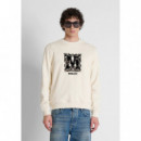 Sudadera de corte regular en algodón interlock con estampado de Antony Morato.