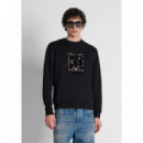 Sudadera de corte regular en algodón interlock con estampado de Antony Morato.