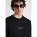 Sudadera de corte regular en algodón interlock con logo plateado estampado de Antony Morato.