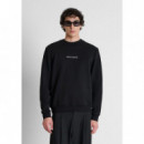 Sudadera de corte regular en algodón interlock con logo plateado estampado de Antony Morato.