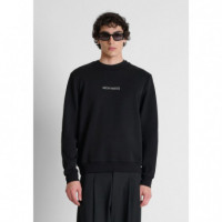 Sudadera de Corte Regular en Algodón Interlock con Logo Plateado Estampado de Antony Morato.  ANTONY MORATO