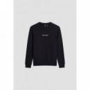 Sudadera de corte regular en algodón interlock con logo plateado estampado de Antony Morato.