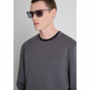 Sudadera de corte regular con tejido interlock y placa de logo en el pecho de Antony Morato.