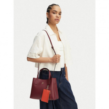 TH ICON MINI SATCHEL VELVET MAROON
