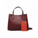 TH ICON MINI SATCHEL VELVET MAROON