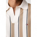 V NECK CREPE CLASSIC POLO IVORY PETAL /