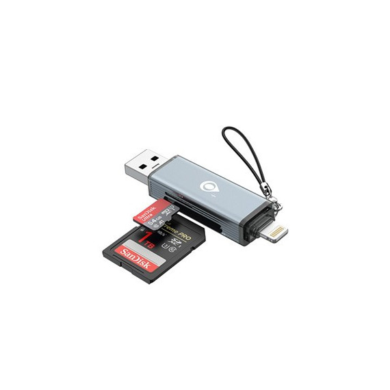ONE PLUS Lector de Tarjetas Micro Sd,SD Con Conector Lightning Y Usb-A NB1558 480Mbps