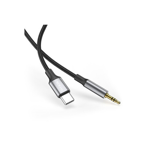 WOOX Cable Tipo C/M a Jack 3.5/M 2Mtrs Negro MX0043